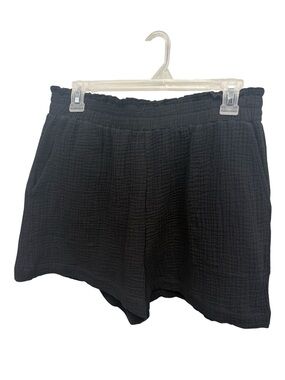 Aqua Del Mar black gauze Cotton shorts L